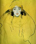 en face - portratt av kvinna, Gustav Klimt